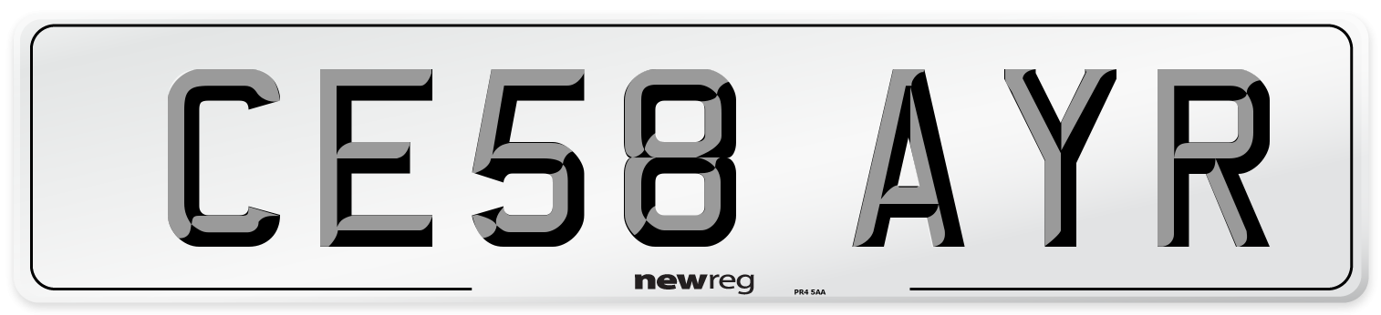 CE58 AYR Number Plate from New Reg